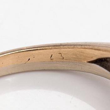 Ring, brilliant cut diamonds, 14K gold and white gold.