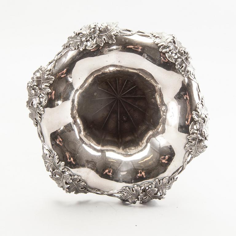 A silver wine cooler/vase by Gustaf Möllenborg, Stockholm 1869.