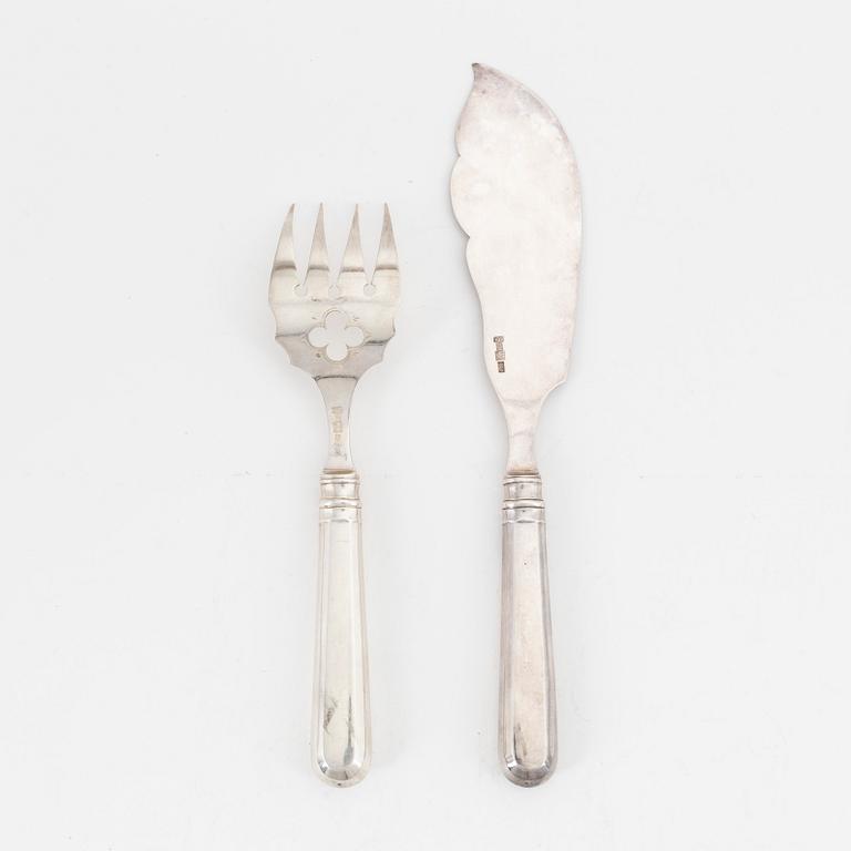 A pair silver serving cutlery, Tallinn 1882.