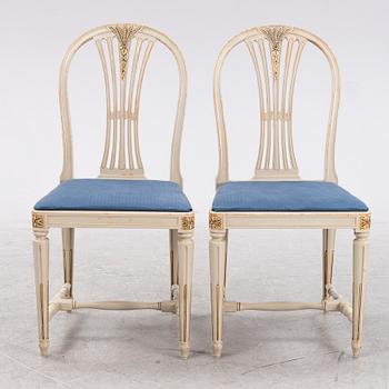 Six gustavian style 'Axet' chairs, Bodafors, Sweden, second half of the 20th century.