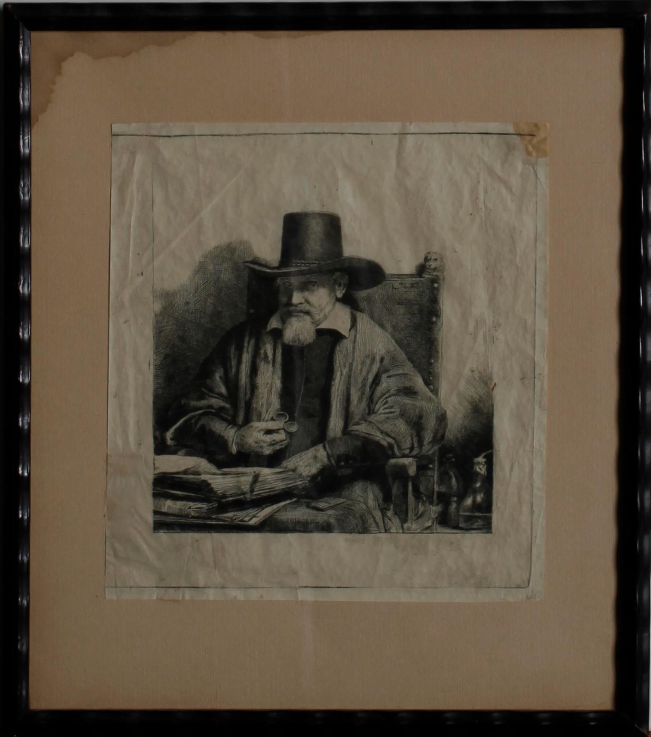 REMBRANDT HARMENSZ VAN RIJN, kopior efter, etsningar, 8 st. 1800-tal.