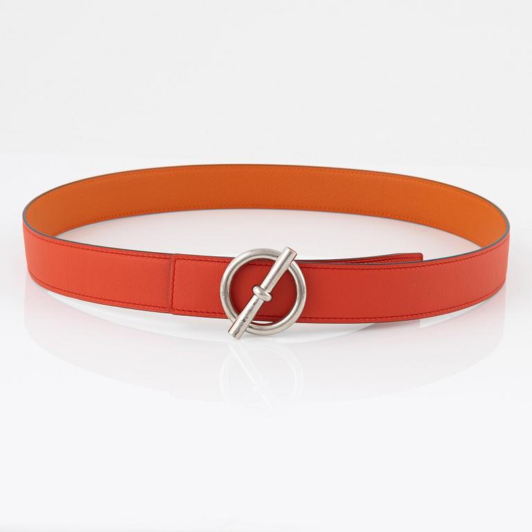 Hermès, "Glenan belt buckle & Reversible leather strap" belt, 2013, size 90.