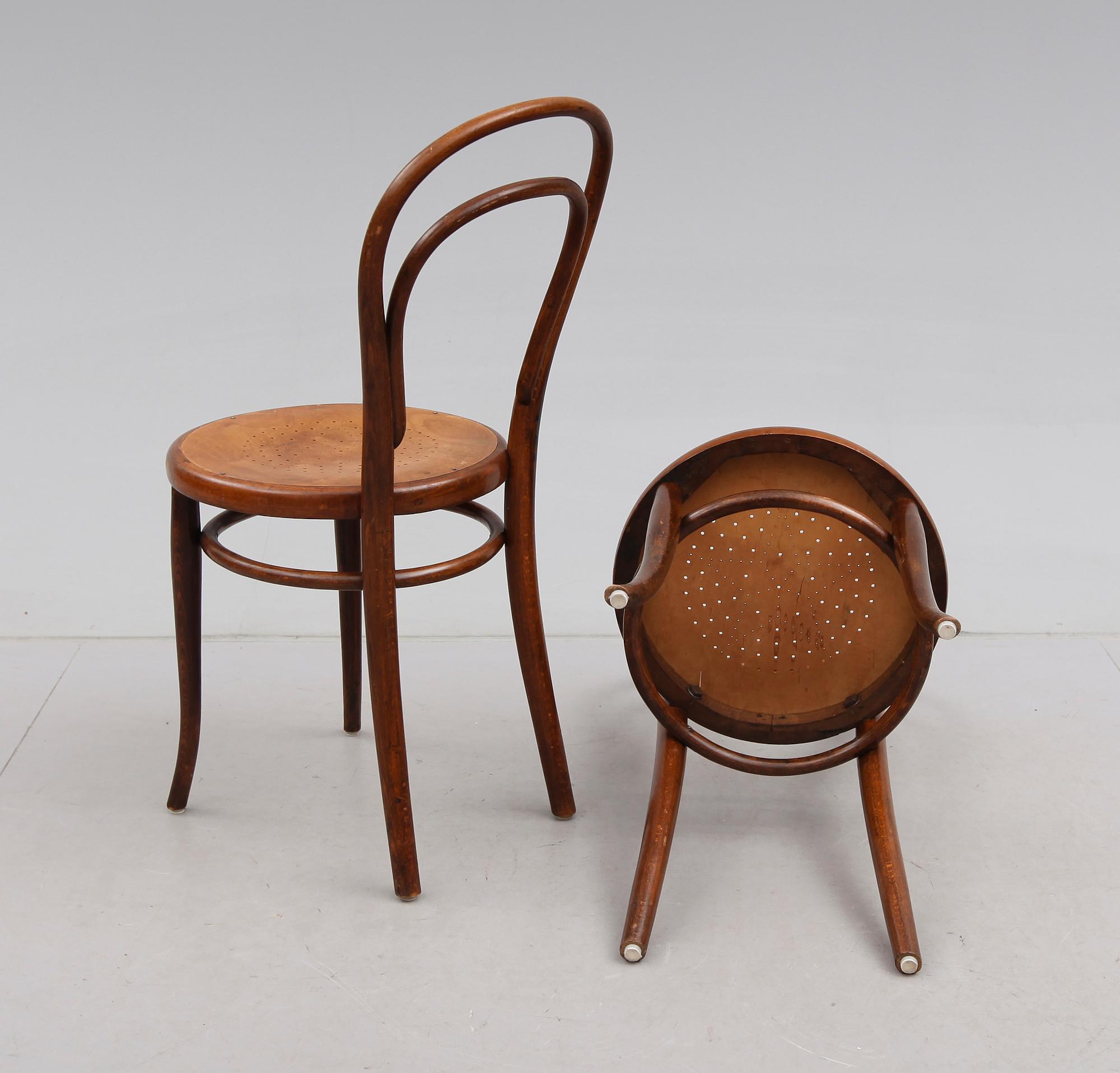 STOLAR, 4 st, Thonet, omkring år 1900.