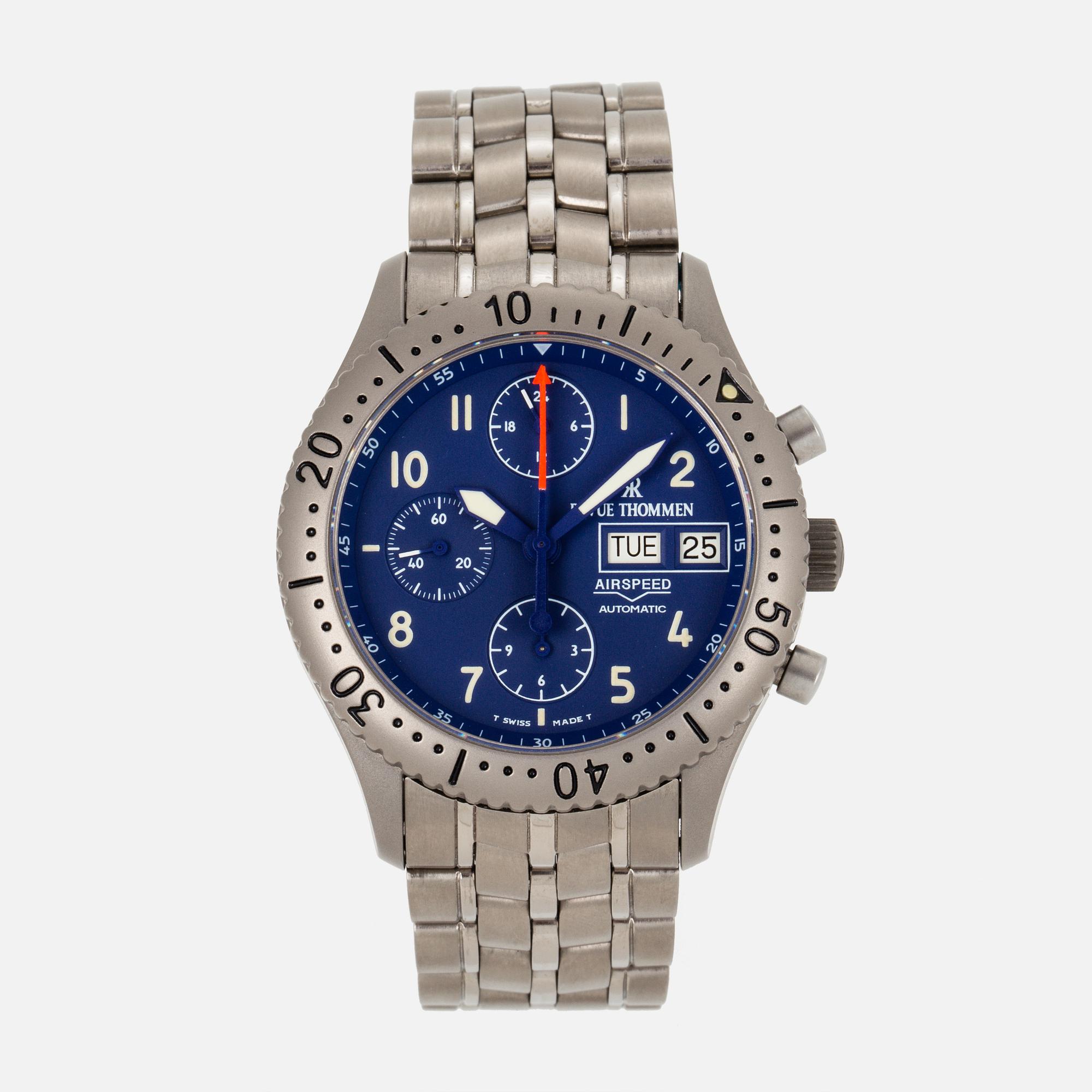 REVUE THOMMEN, airspeed, armbandsur, kronograf, 39 mm.