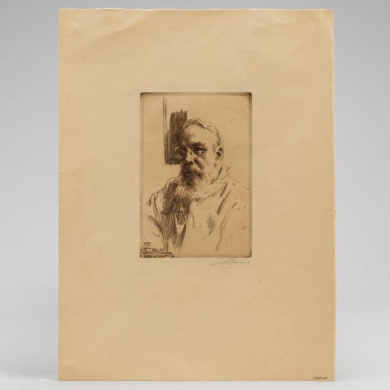 ANDERS ZORN, etching, 1912, III state of III, signed in pencil.