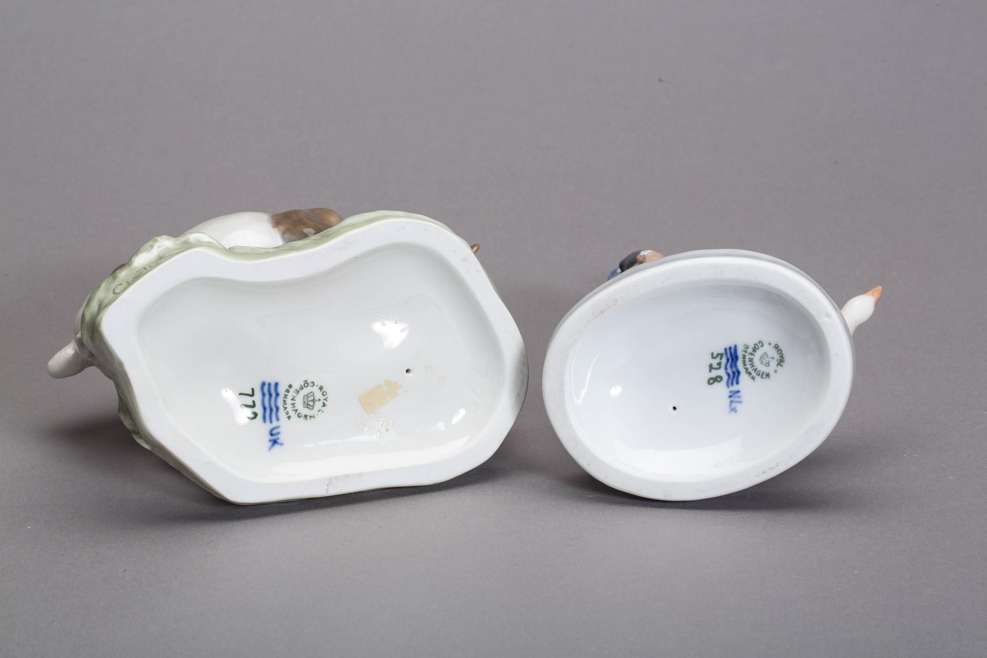 FIGURINER, 2 st, porslin, design Christian Thomsen,  Royal Copenhagen.
