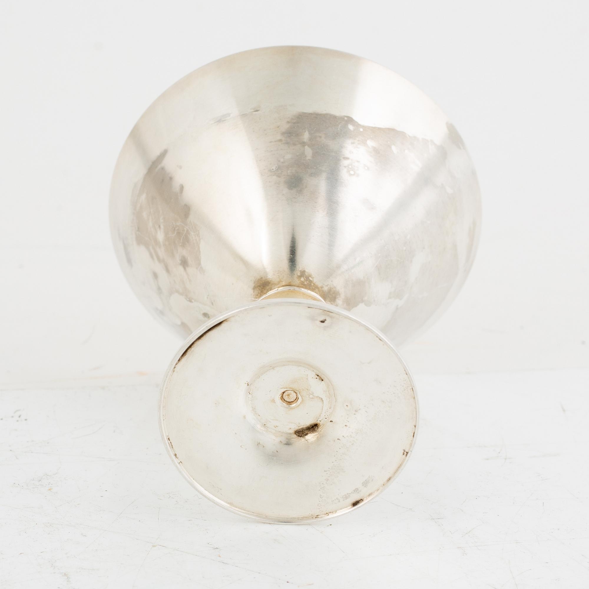 Folke Arström, cocktailglas, 14 st, nysilver, GAB.