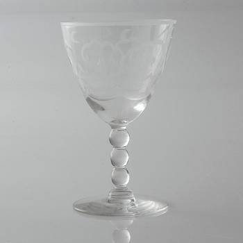a glass set of table ware of 25 pcs by Johansfors, 20th century.