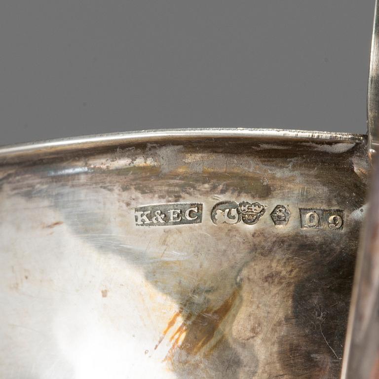 K&E CARLSON, PUNSCH BÄGARE, 6 st, Silver, Göteborg, 1945.