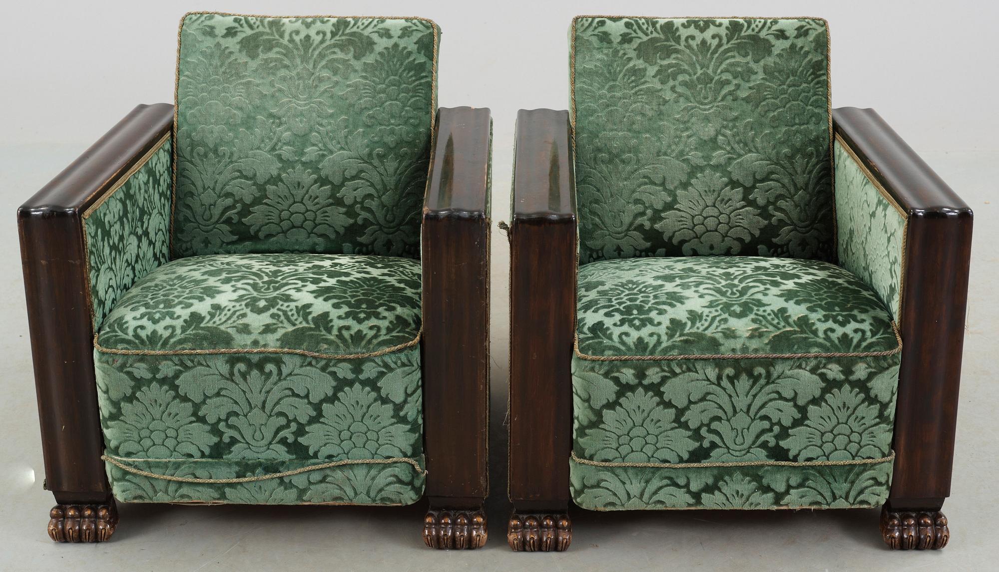 FÅTÖLJER, ett par, Art Déco, 1920/30-tal.