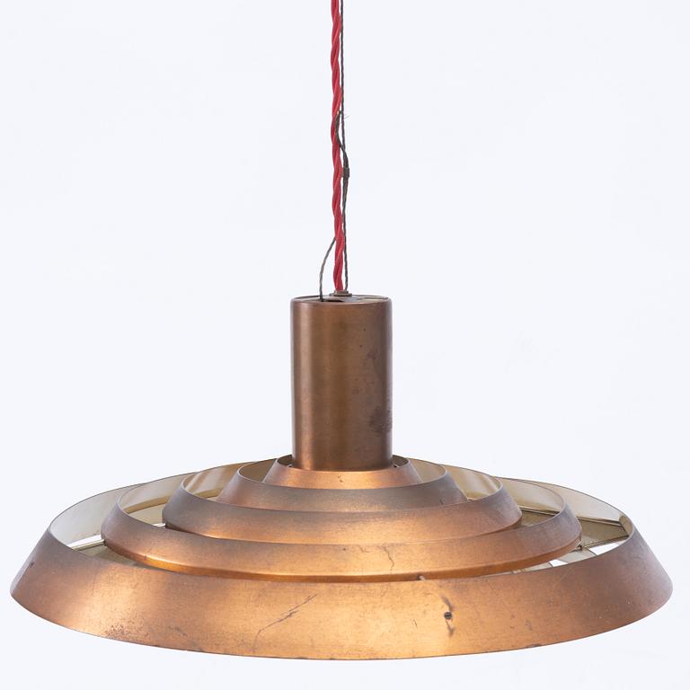 Poul Henningsen, a copper ceiling lamp "PH Tallerken", Louis Poulsen Denmark, second half of the 20th century.