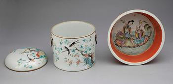 SKÅL SAMT KAROTT, porslin, Kina, 1800/1900-tal.