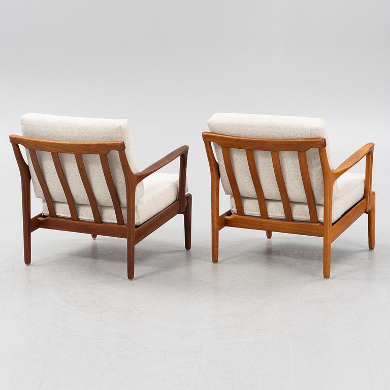 Bertil Fridhagen, a pair of 'Kuba' teak easy chairs, Bröderna Andersson, Ekenäs.