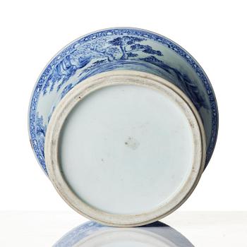 A blue and white ’Western Chamber’ brush pot, Bitong, Qing dynasty, early Kangxi (1662-1722).
