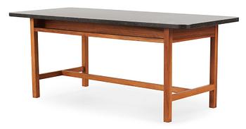 717. A Josef Frank walnut and black marble sofa table, Svenskt Tenn, model 2125.