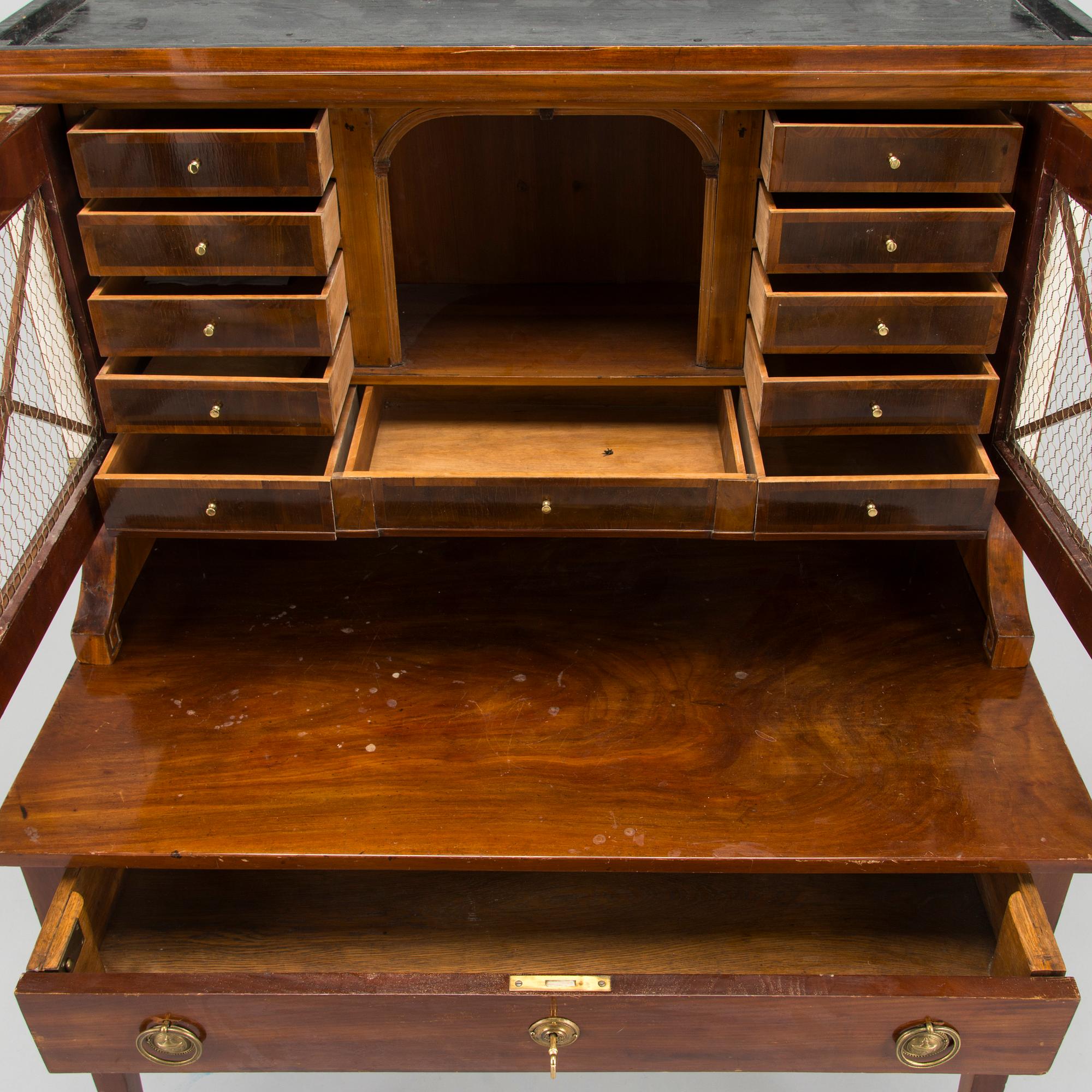 Writing desk, partly late-Gstavian, early 19th century.