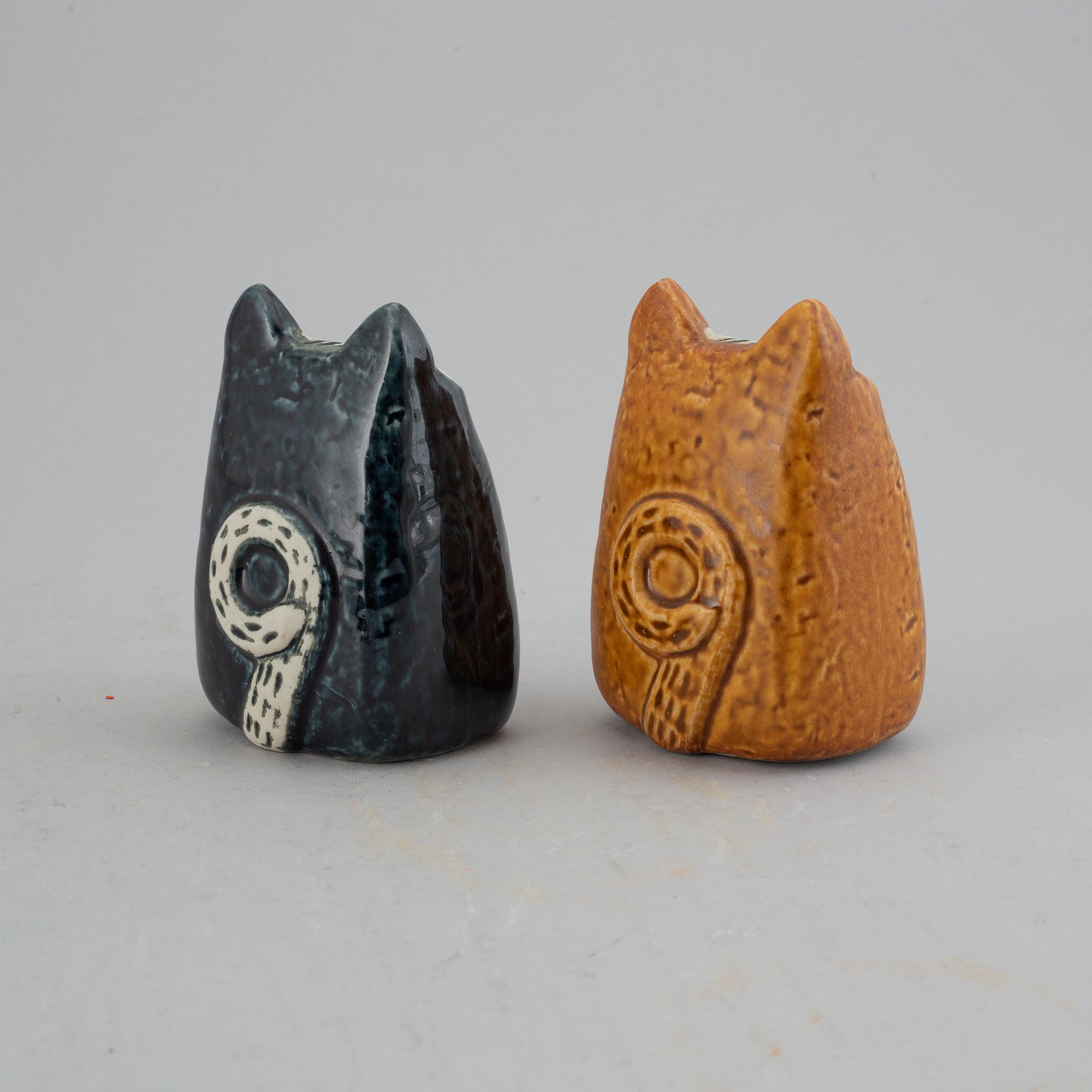 Lisa Larson,"Liten katt", figuriner 2 st, Gustavsberg.