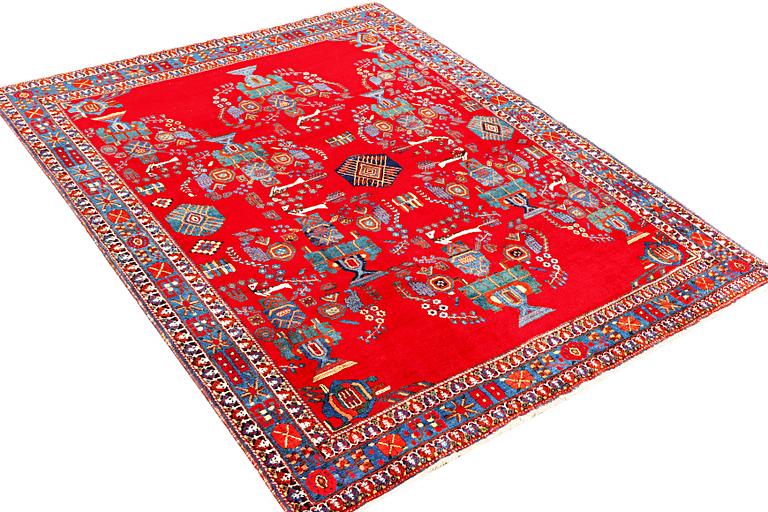 An Afhar rug, c. 237 x 176 cm.