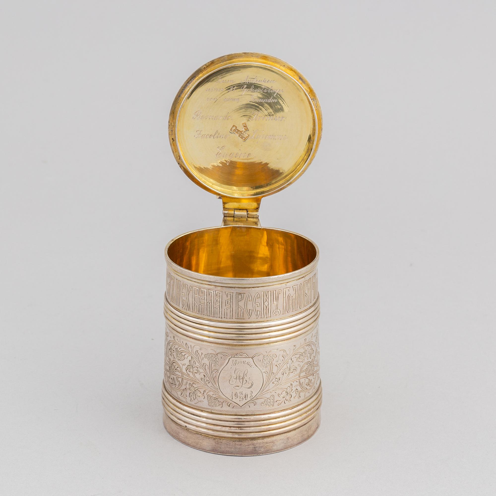 A Russian silver tankard, Moscow 1860.