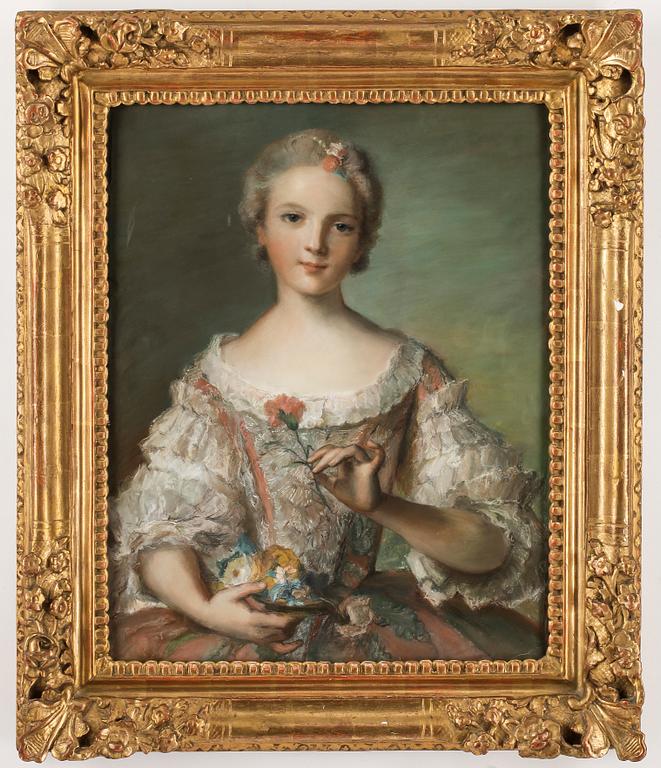JEAN-MARC NATTIER, kopia efter, pastell.