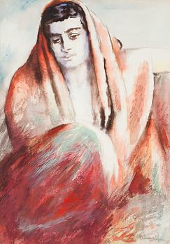 87. Isaac Grünewald, Woman in scarf.