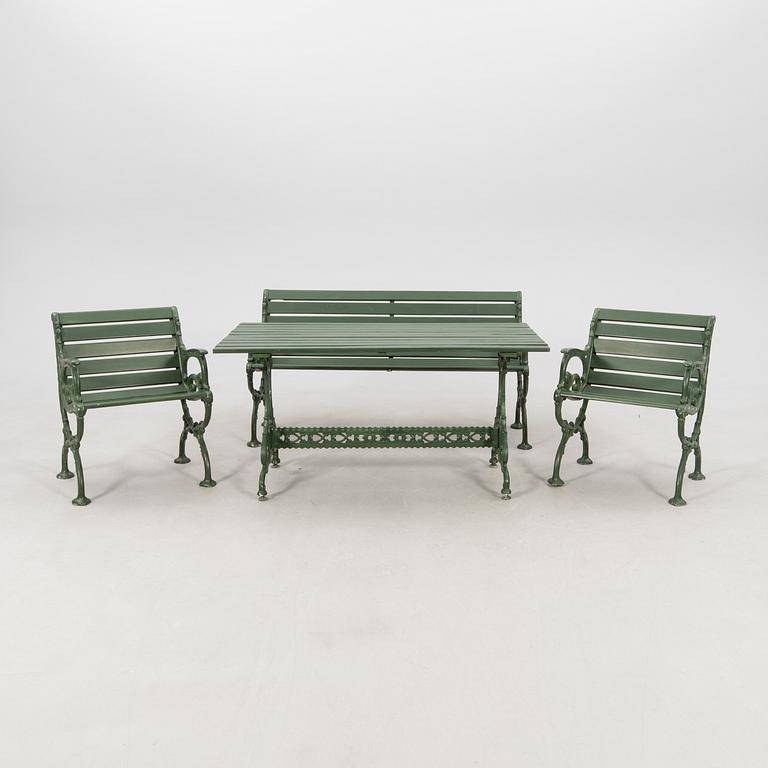 Garden set, 4 pieces, Tuve Bruk, first half of the 20th century.