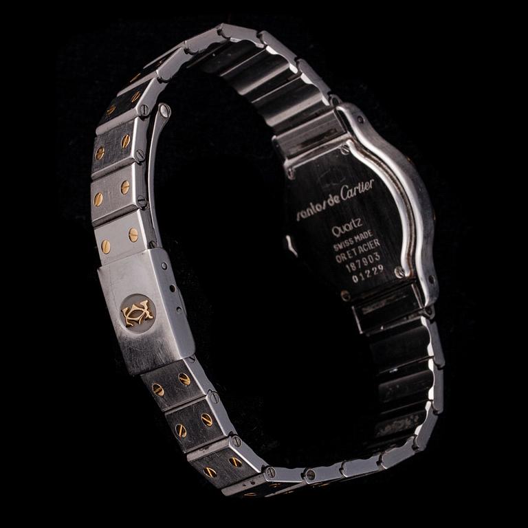 ARMBANDSUR, dam, Cartier Santos, stål på guld. 1900-talets slut.