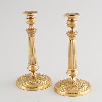 A PARI OF CANDLESTICKS, 19th century.