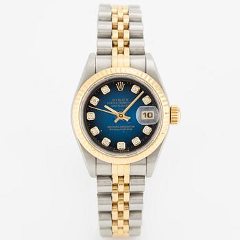 Rolex, Oyster Perpetual, Datejust, "Blue Diamond Vignette Dial", wristwatch, 26 mm.