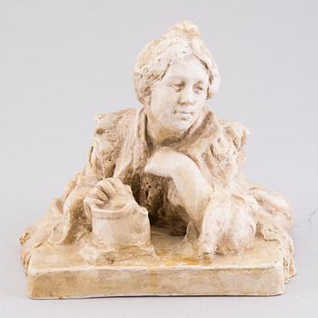 EMIL WIKSTRÖM, patinated plaster sculpture, signed.