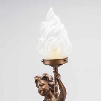 A zinc table lamp early 1900's.