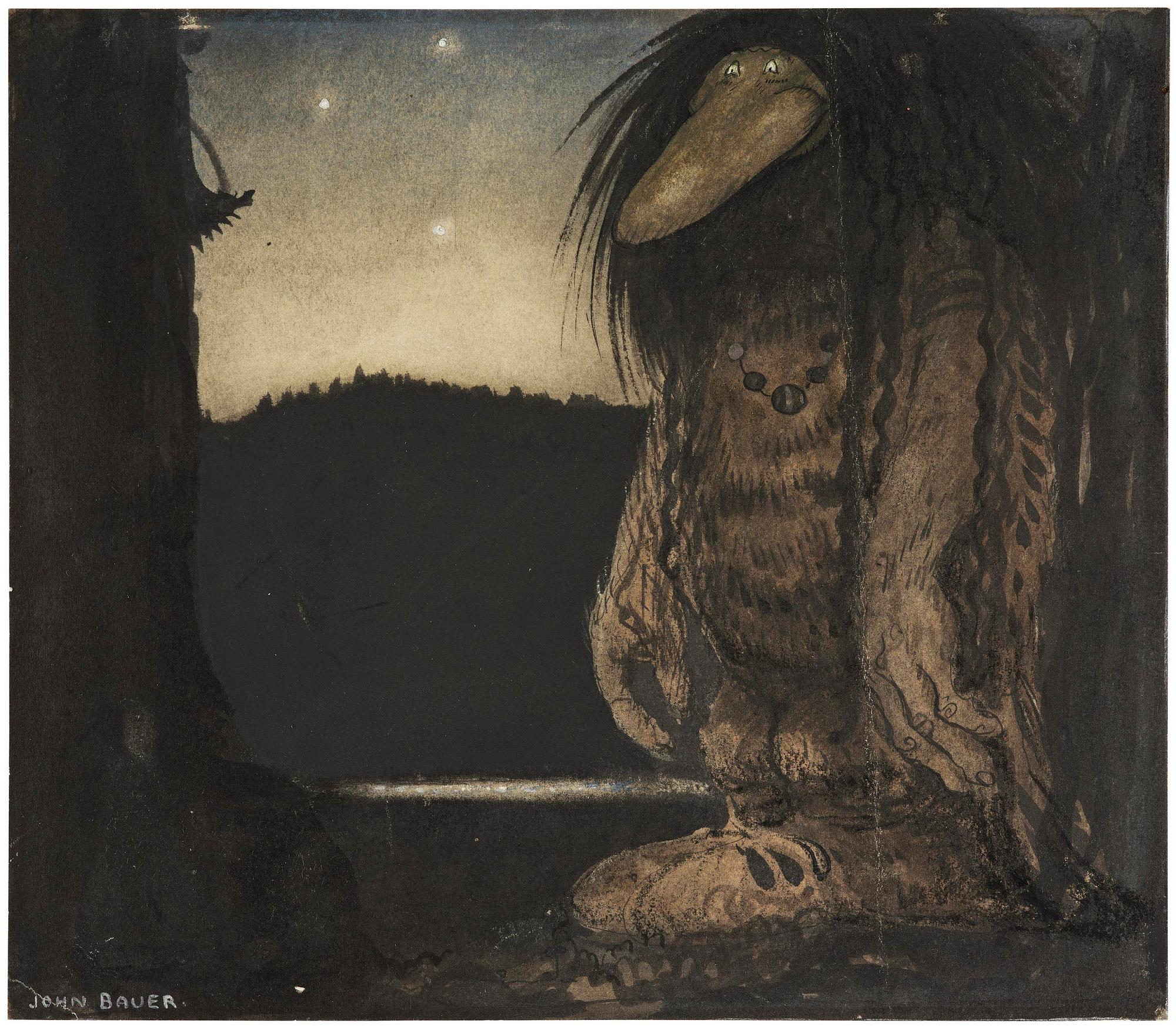 John Bauer, Troll under the stars.