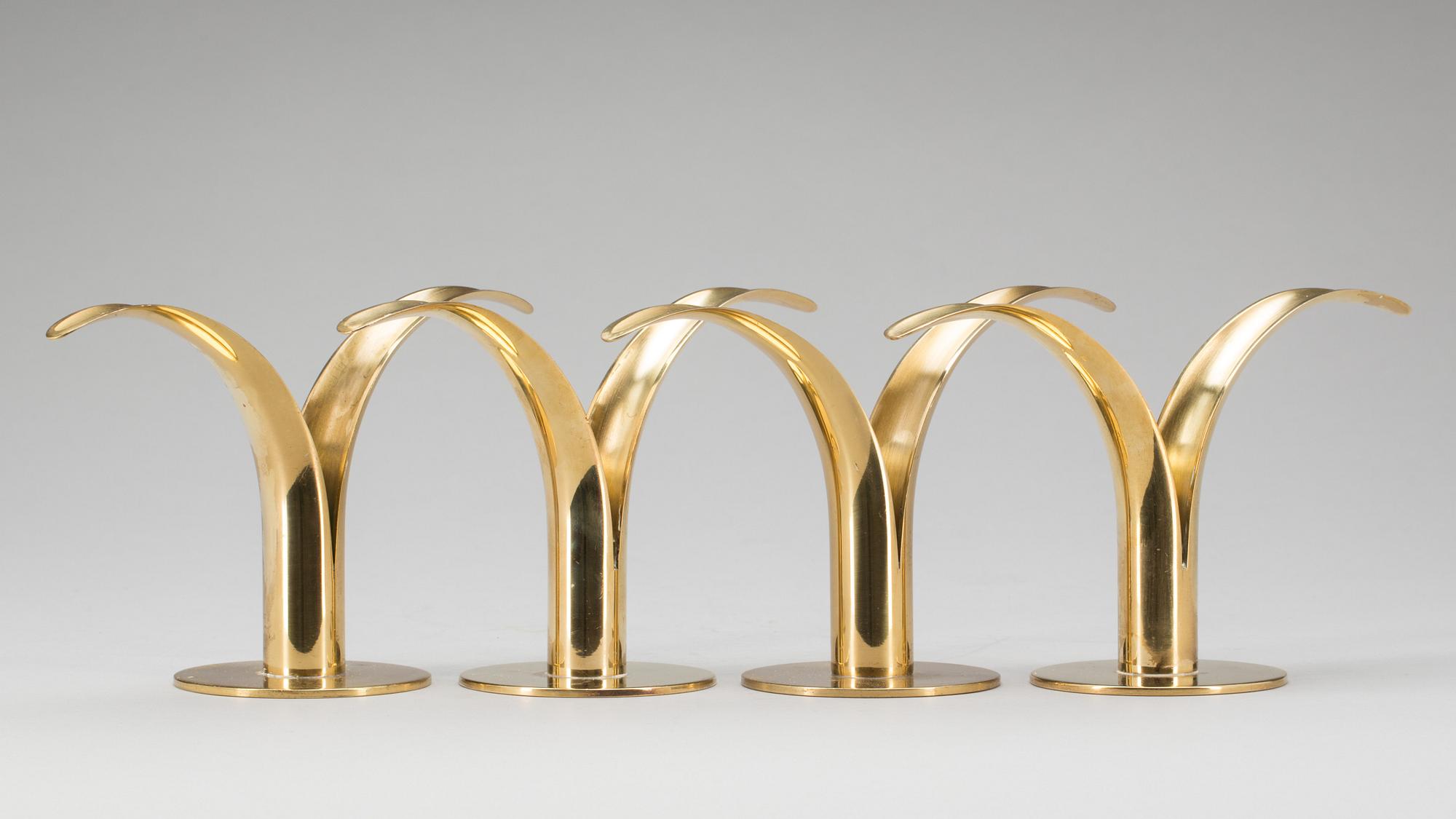 LJUSSTAKAR, 4 st, "Liljan", Ivar Ålenius Björk för Ystad-Metall.