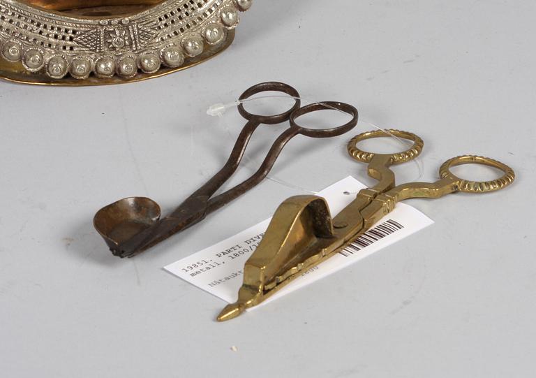 PARTI DIVERSE, 7 delar, metall, 1800/1900-tal.