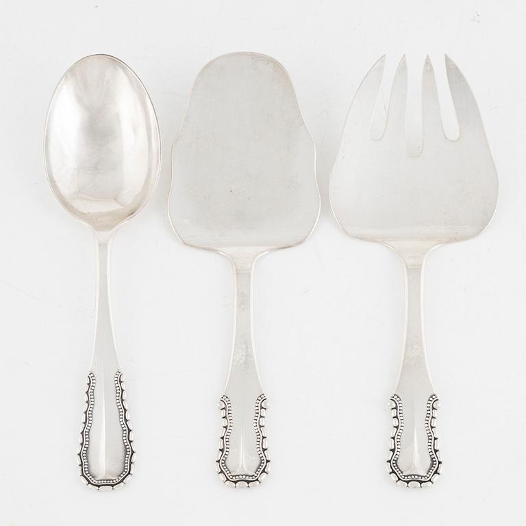 Georg Jensen, three silver serving utensils, Copenhagen circa 1930.