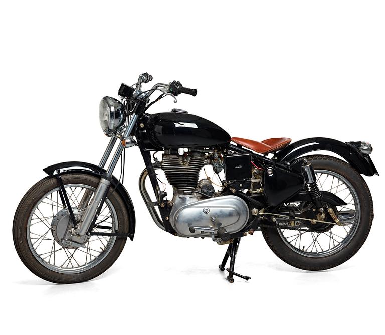 Mats Theselius, "MC hommagé à royal enfield", motorcykel, 500 CC, Källemo efter 2001, i en upplaga av 9 exemplar.