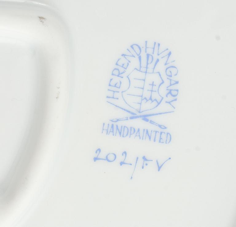 SERVISDELAR, 120 delar, porslin, Apponyi samt Indisk flätkorg, Herend, Ungern, 1900-tal.