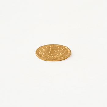 Gold coin, Oscar II, Sweden, 5 kronor, 1894.