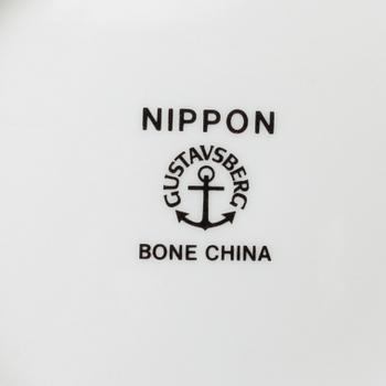 SERVIS, 7 delar, benporslin, Masato Yamamoto, "Nippon" Gustavsberg. 1970-tal.