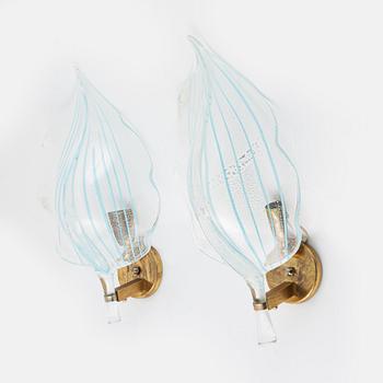 Wall lamps, a pair, Italy, around the mid-20th century.