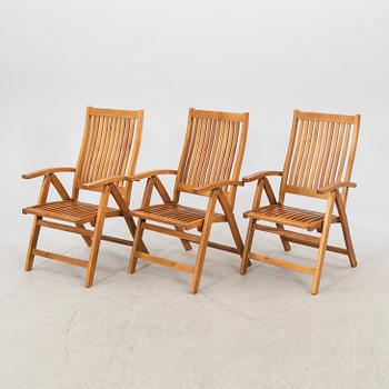 A 9 pcs stained teak garden suite by Brafab around 2000.
