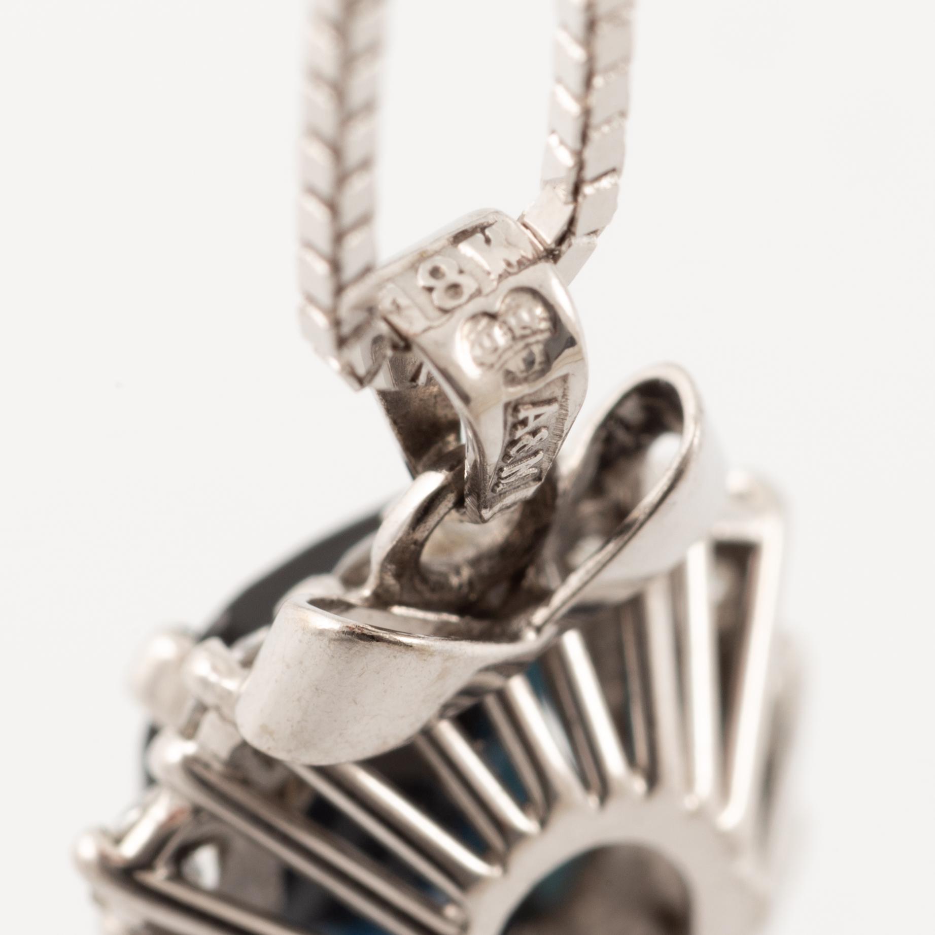 Pendant, Lennart Magnusson, 18K white gold with dark sapphire and brilliant-cut diamonds, chain included.