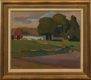 RICHARD BJÖRKLUND, olja på pannå, signerad och daterad- 36.