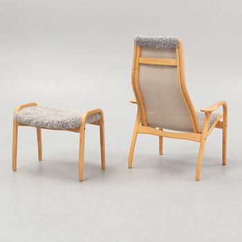 Yngve Ekström, fåtölj med fotpall, "Lamino", Swedese.