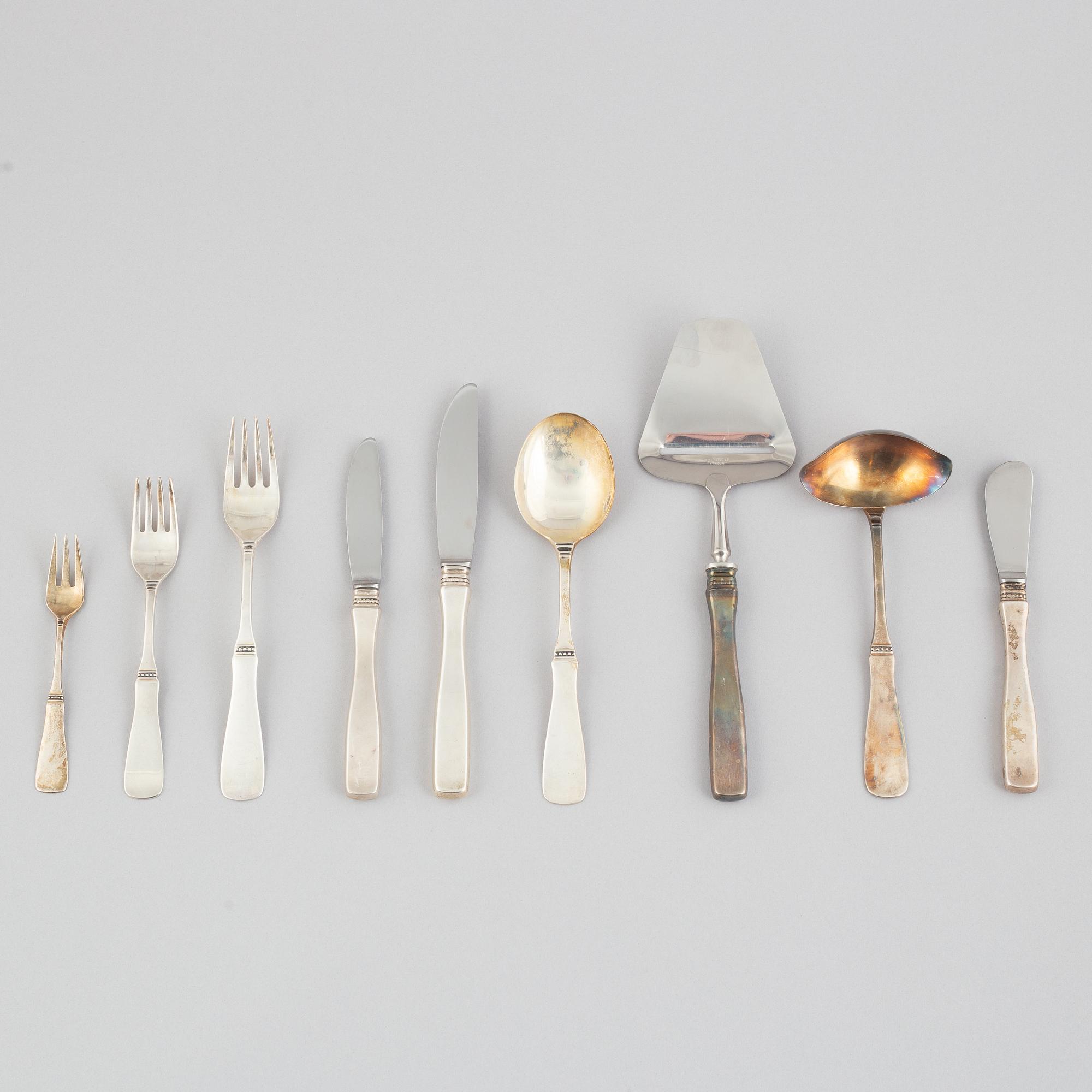 Eric Löfman, a 73-piece Swedish silver cutlery, model 'Uppsala', including MGAB, Lidköping 1967.
