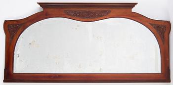 A mahogany Art Nouveau mirror, early 20th century.