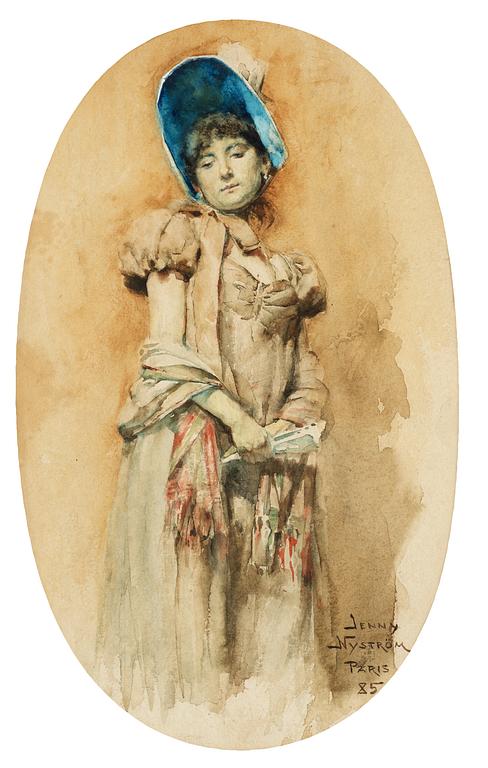 Jenny Nyström, "Kvinna i bahytt" (Woman in bonnet).