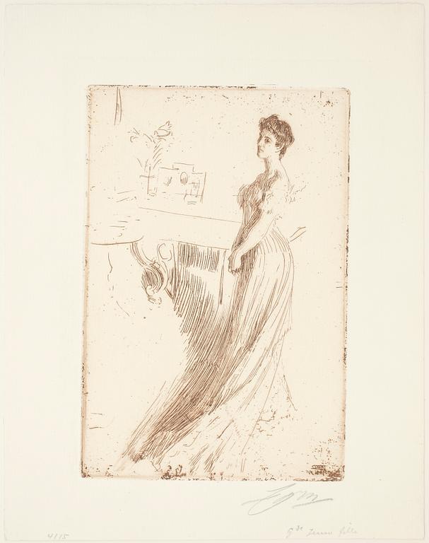 ANDERS ZORN, etching, 1901, signed with pencil.