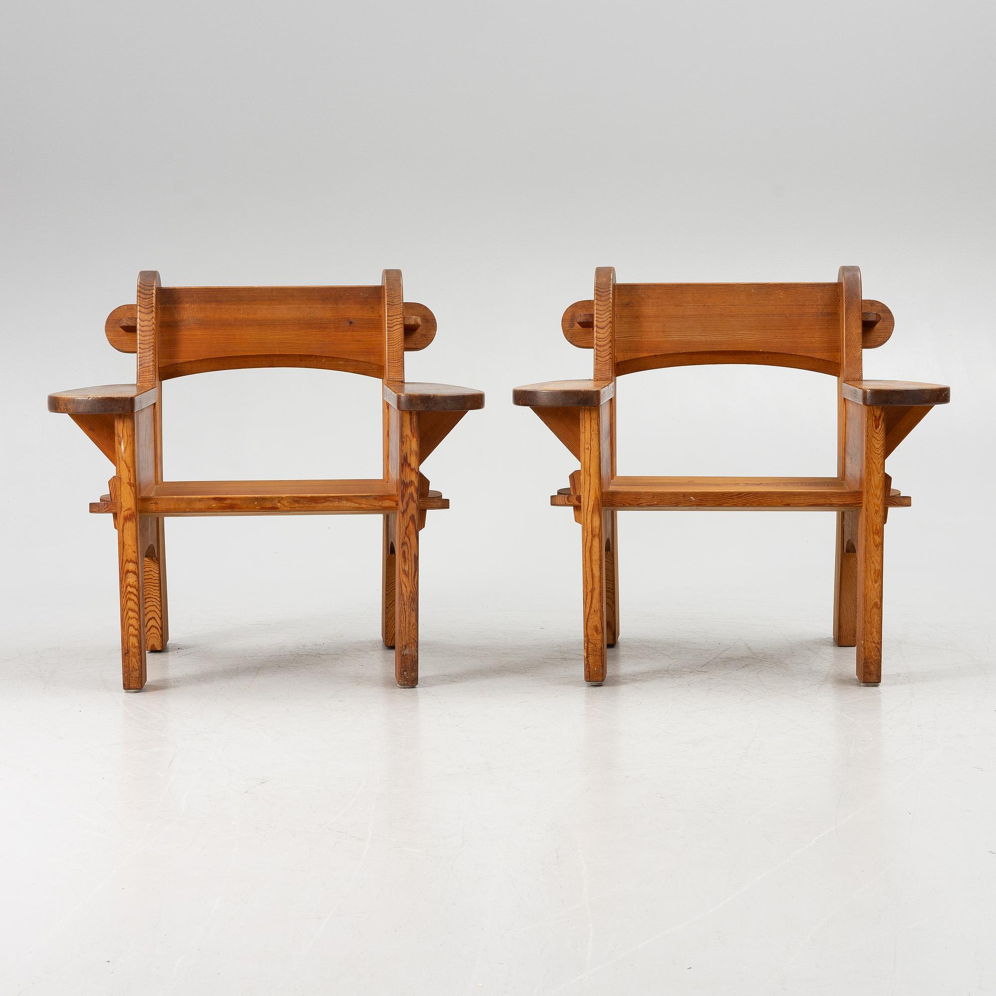 David Rosén, a pair of 'Berga' armchairs, Nordiska Kompaniet, 1940s.
