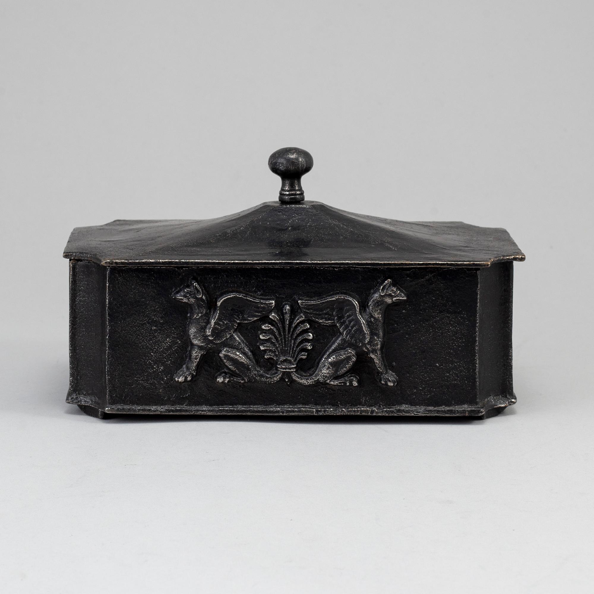 An Empire cast iron box, first half of the 19th century.